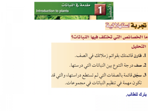 مقدمة في النباتات – المنهاج السعودي