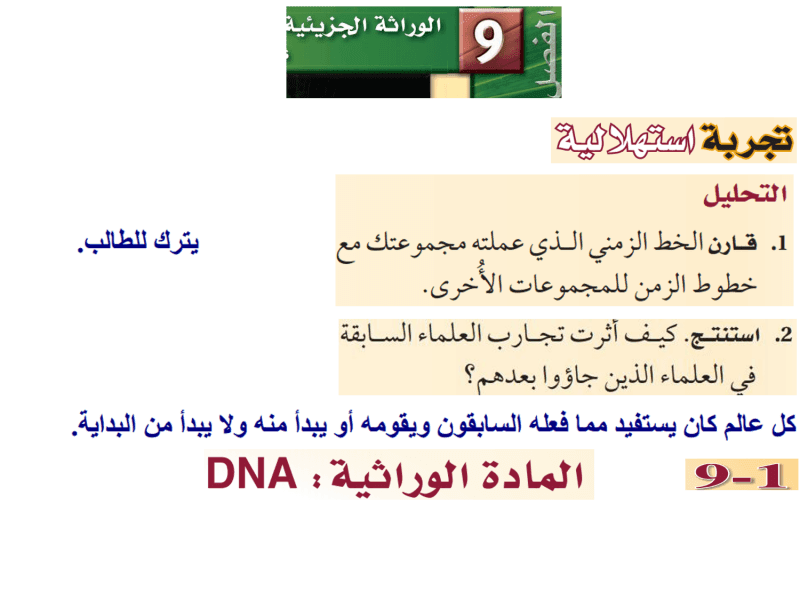 الوراثة الجزيئية – المنهاج السعودي