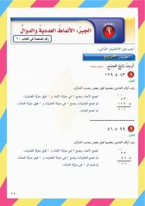 الفصل الاول الأنماط العددية والدول – المنهاج السعودي