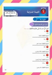 الفصل الاول القيمة المنزلية – المنهاج السعودي