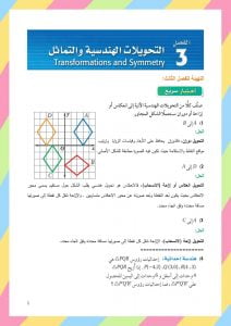 الفصل السابع التحويلات الهندسية والتماثل – المنهاج السعودي