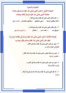 ملخص حديث رابع ابتدائي الفصل الثاني – المنهاج السعودي