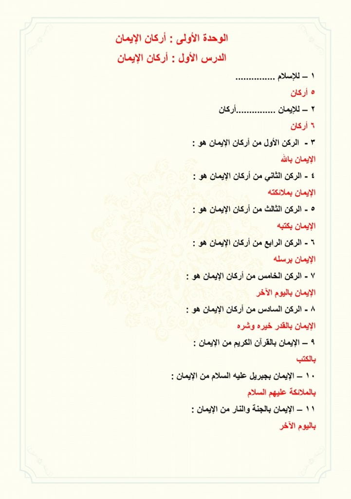 ملخص الدراسات الاسلامية ثالث ابتدائي الفصل الثاني – المنهاج السعودي