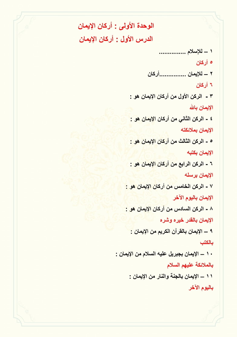 ملخص الدراسات الاسلامية ثالث ابتدائي الفصل الثاني – المنهاج السعودي