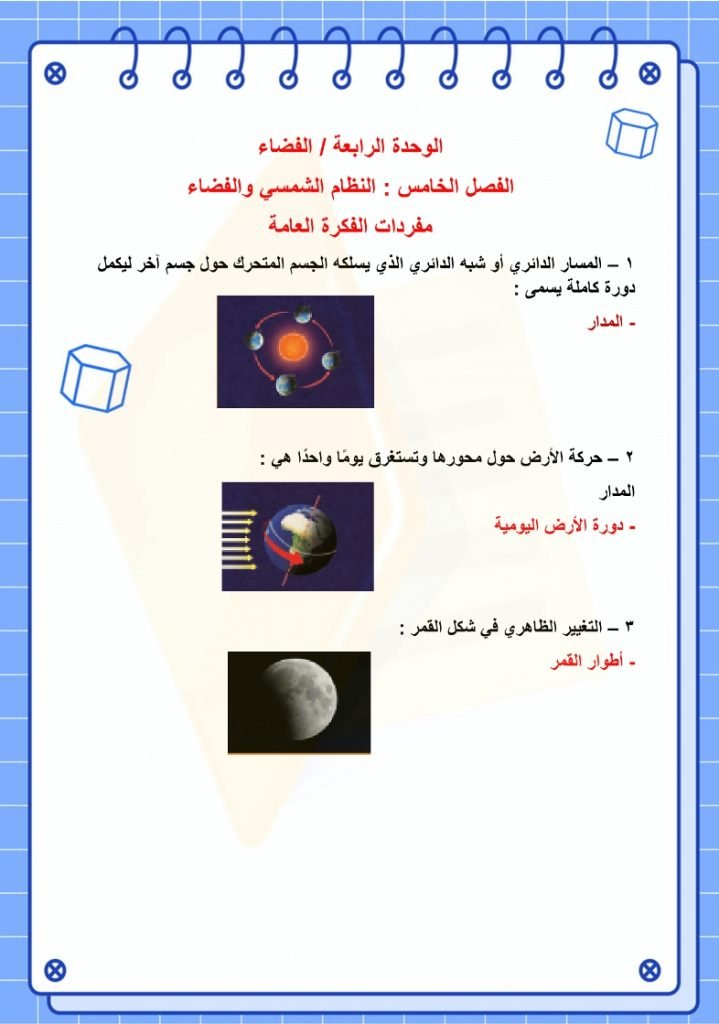 ملخص علوم رابع ابتدائي الفصل الثاني – المنهاج السعودي