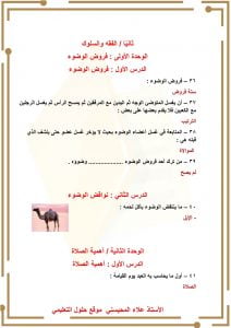 ملخص فقه ثاني ابتدائي الفصل الثاني – المنهاج السعودي