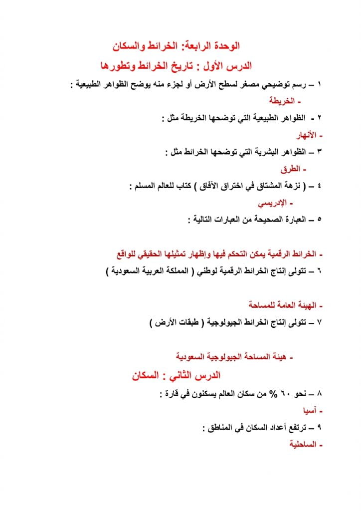 ملخص اجتماعيات خامس ابتدائي الفصل الثاني – المنهاج السعودي