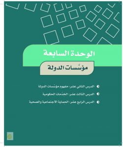 الوحدة السابعة مؤسسات الدولة – المنهاج السعودي