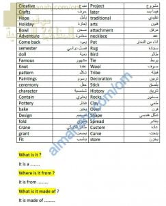 ورقة عمل في المفردات والقواعد للوحدة الأولى (لغة انجليزية) السادس