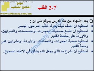 ملخص شرح درس القلب مع حل الأنشطة (علوم) الثامن