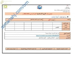 تحضير الكتروني لدرس الإيمان بالله تعالى (تربية اسلامية) الخامس