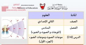موجات الصوت وموجات الضوء الجزء الأوّل (علوم) الثامن