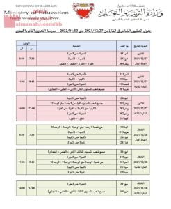 جدول التطبيق الشامل مدرسة التعاون الثانوية