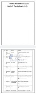 أوراق عمل مفردات الوحدة السابعة UNIT 7 VOCABULARY, (لغة انجليزية) الخامس