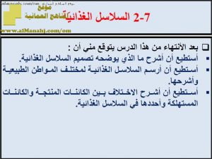 ملخص شرح درس السلاسل الغذائية مع حل الأنشطة (علوم) السابع