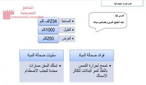 شرح درس أبعاد الخليج العربي وضحالة مياهه