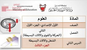 شرح وتقديم وعرض لدرس الشغل والآلات البسيطة الجزء الثالث