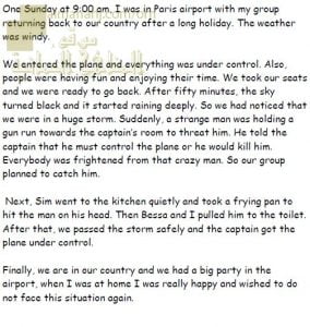 كتابة قصة نموذج عاشر (لغة انجليزية) ملفات مدرسية