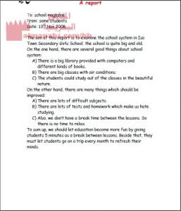 موضوع كتابة تقرير لمجلة المدرسة (إنج 201)