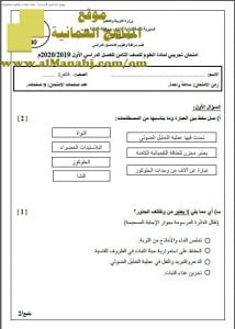 أسئلة الامتحان التجريبي في محافظة جنوب الباطنة (علوم) الثامن