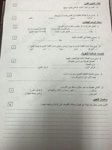 الاختبار القصير الأول (لغة عربية) الخامس
