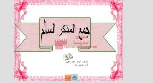 عرض بوربوينت لدرس جمع المذكر السالم