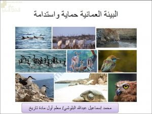 ملخص شامل لدرس البيئة العمانية حماية واستدامة مع مخططات (هذا وطني) الثاني عشر