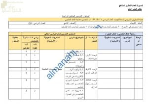 الدروس المحذوفة والمطلوبة وفق الخطة الدراسية الجديدة وفق منهج كامبردج (كيمياء) التاسع