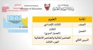 عرض بوربوينت العناصر المثالية والعناصر الانتقالية (الجزء الثالث)