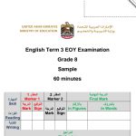 امتحان وزاري مهارة القراءة, (لغة انجليزية) الثامن