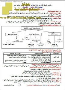 ملخص شامل للفصل الأول (المراجعة النهائية الامتحانية) (جغرافيا) الحادي عشر