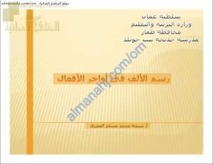 أوراق عمل و أنشطة تدريبية في درس رسم الألف في أواخر الأفعال (لغة عربية) التاسع