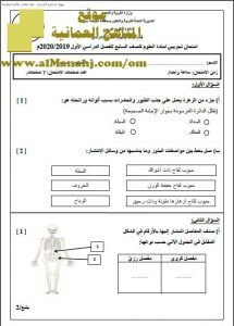 أسئلة الامتحان التجريبي في محافظة جنوب الباطنة (علوم) السابع