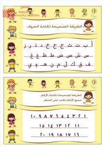 الطريقة الصحيحة لكتابة الحرف والرقم على السطر