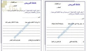 ورقة عمل وأنشطة تدريبية في العروض نموذج أول (لغة عربية) الثاني عشر