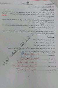 ملزمة مراجعة مع الحل, (لغة عربية) الخامس