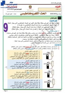 أوراق عمل وتدريبات في الحث الكهرومغناطيسي, (فيزياء) الثاني عشر المتقدم