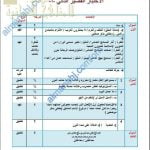 نموذج الإجابة الاختبار القصير الثاني نموذج أول (لغة عربية) الثاني عشر