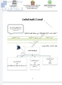 ورقة عمل لوحدة القيمة المكانية, (رياضيات) الخامس