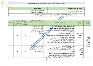 المحتوى التدريسي للمنهج (اجتماعيات) الخامس