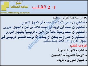 ملخص شرح درس القلب مع حل الأنشطة (علوم) السادس