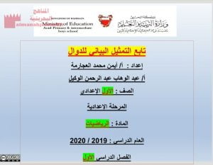 عرض بوربوينت لدرس تابع التمثيل البياني للدوال