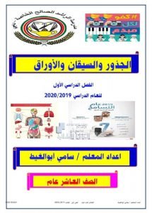 ملخص درس الجذور والسيقان والأوراق, (علوم) العاشر العام