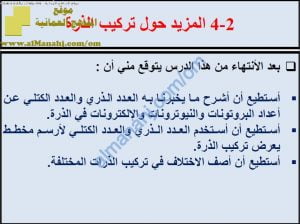 ملخص شرح درس المزيد حول تركيب الذرة مع حل الأنشطة (علوم) الثامن