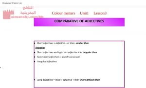 نشاط اللغة الانجليزية المنهاج الجديد 1 (لغة انجليزية) الثامن