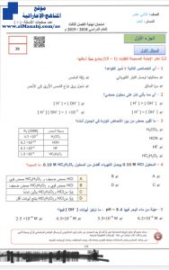 امتحان نهاية الفصل الثالث (كيمياء) الثاني عشر العام
