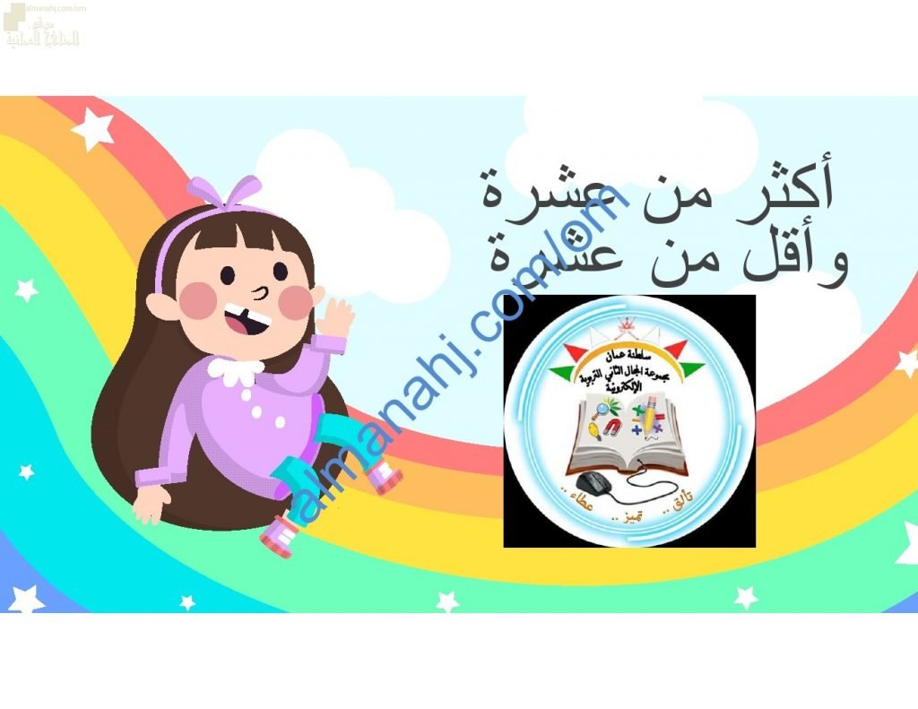 ملخص شرح وصور توضيحية لدرس أكثر وأقل من عشرة مع اختبارات الكترونية (رياضيات) الأول