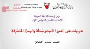 عرض بوربوينت لدرس تدريبات على الهمزة المتوسطة والهمزة المتطرفة