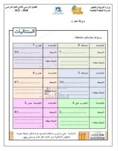 ورقة عمل المتتاليات, (رياضيات) الرابع