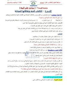 مراجعة الوحدة السابعة مبادئ علم البيئة, (علوم) العاشر العام